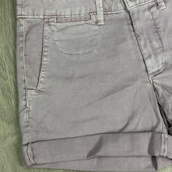 Women's Anthropologie 24 0 XS Shorts Chino Khakis Rolled Hem Dye Lilac Stretch - Picture 6 of 10